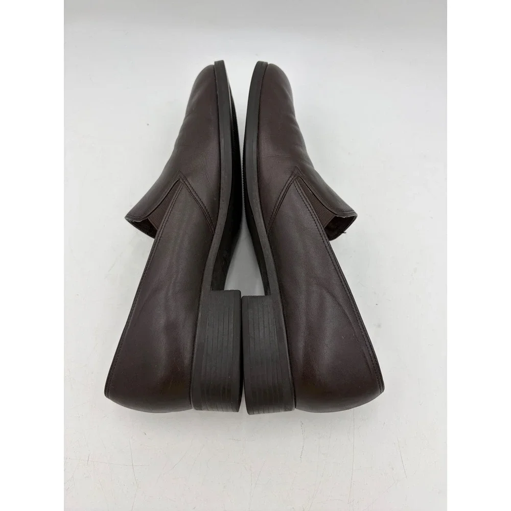 Munro Women 10 Narrow SS Dark Brown Leather Loafers Dress Shoe Low Heel USA EUC